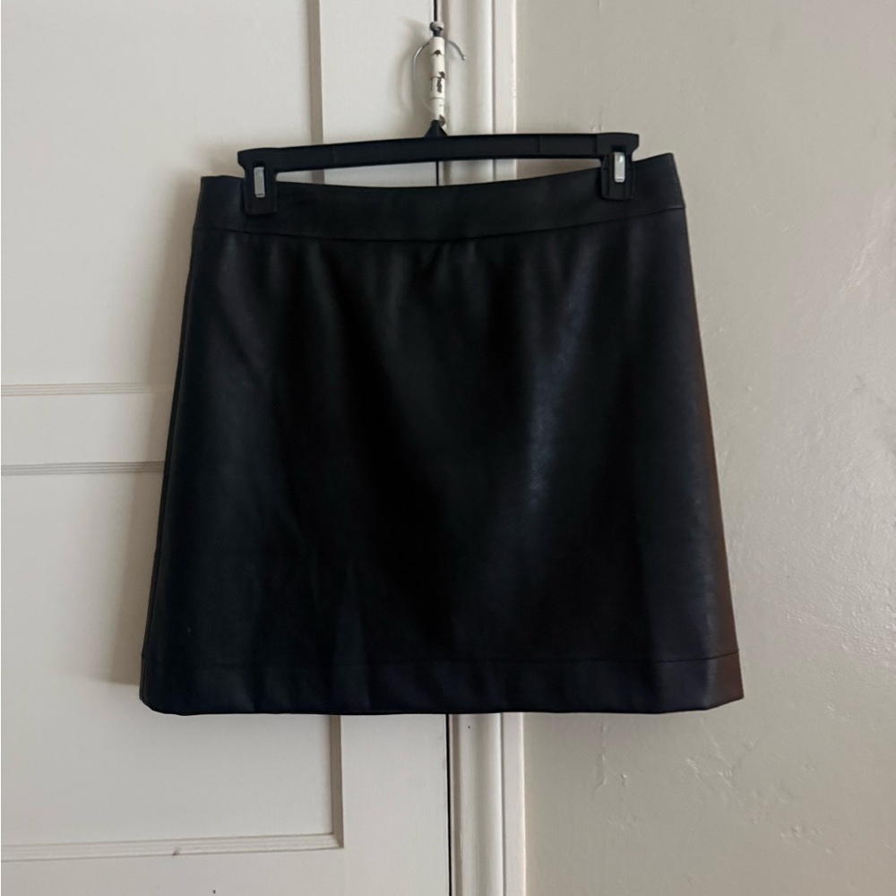 J. Crew Black Faux Leather Mini Skirt